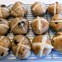 Sourdough Hot Cross Buns with Raisins and Chocolate photo