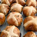 Sourdough Hot Cross Buns with Raisins and Chocolate photo