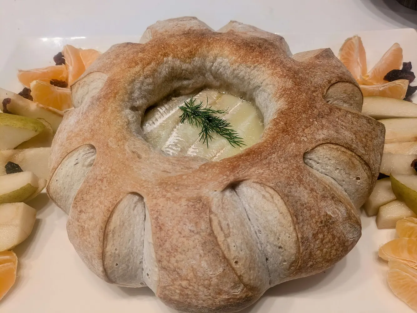 Brie Bread Wreath preparation photo